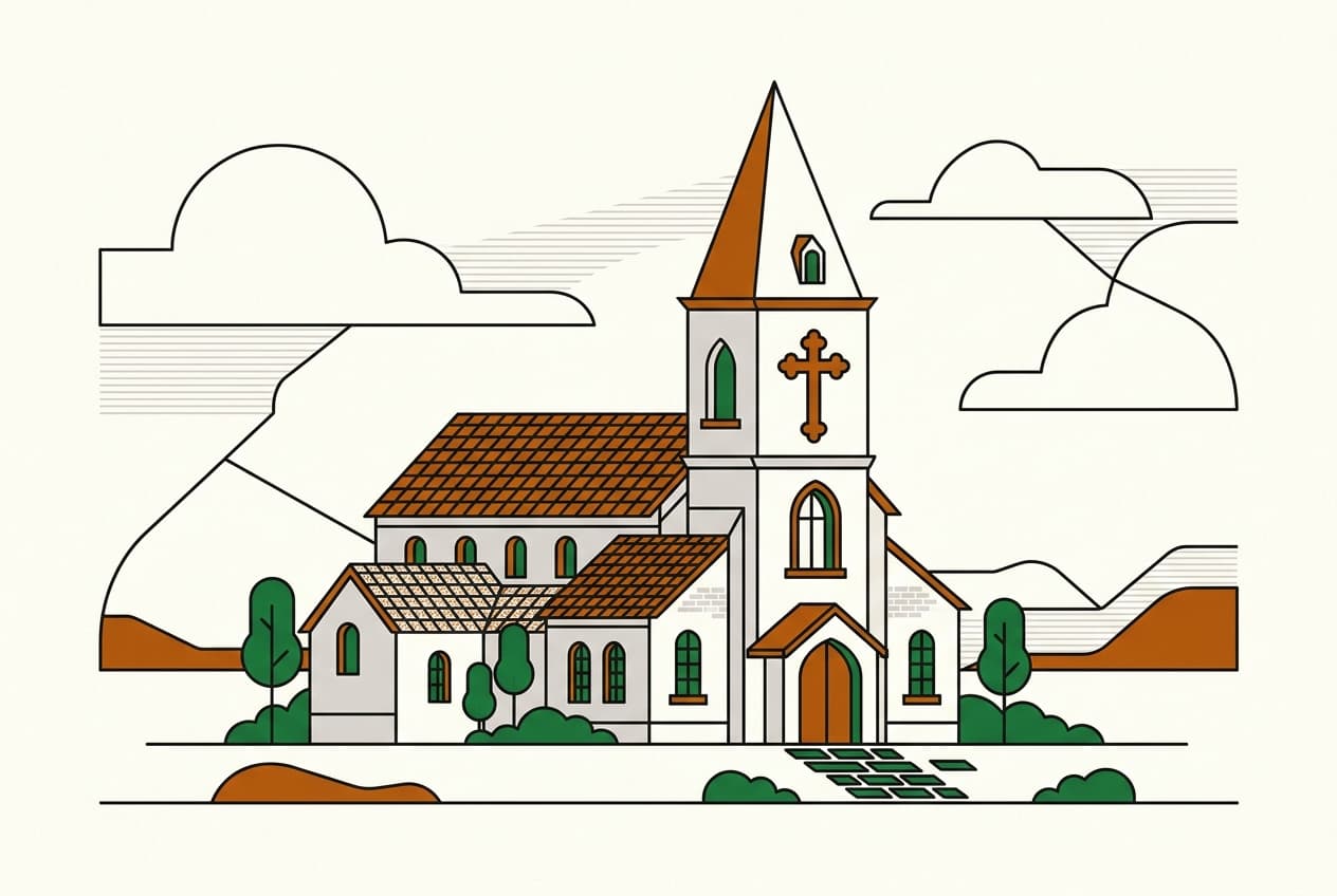 Flat illustration of a church building